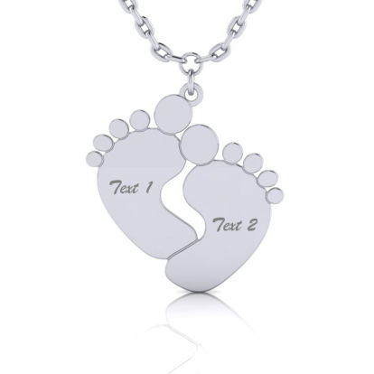 Sterling Silver Footprint Necklace, 18 Inches